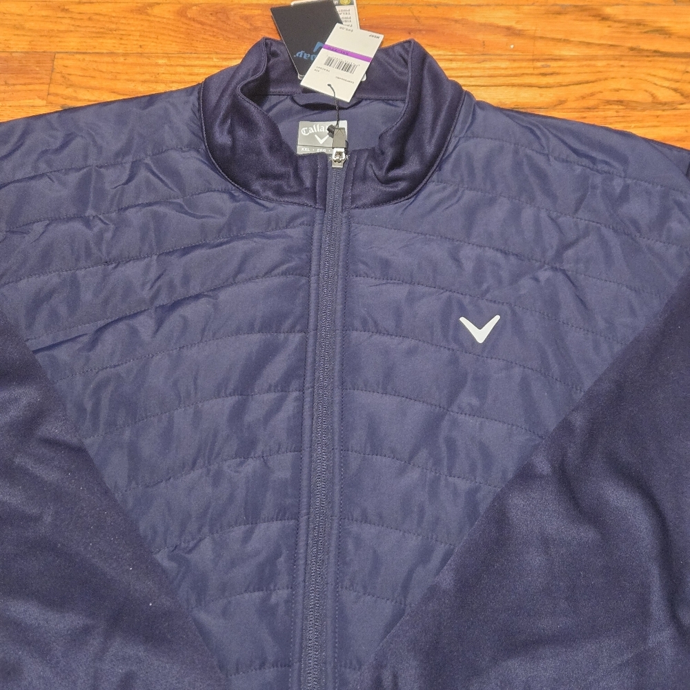 Callaway Golf XXL Full Zip Quilted Jacket Peacoat Blue UPF 50- NWT CGRFD0D4BC - Picture 8 of 9